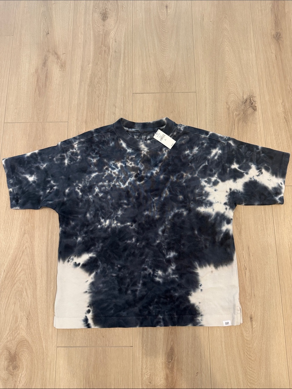 Gap Kids Tie-Dye Black & White Crewneck T-Shirt